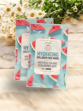 Natural Hydrating Collagen Face Mask - Watermelon & Hyaluronic Acid (Blue/Pink)🌸